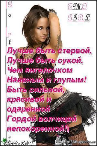Статусы про стерву в стихах Статусы про стерву в стихах